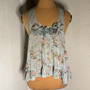 Living Doll Los Angeles Sleeveless Floral Tank S Cottagecore Prairie Fairycore